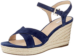 Geox D SOLEIL A Sandalia De Cuña Mujer, Azul, 38 EU precio