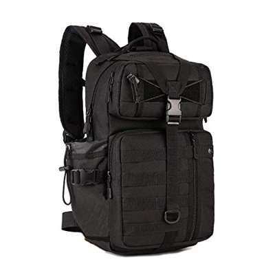 Yakmoo Mochila de Asalto Impermeable Estilo Militar Táctico de Nylon Molle Sistema Blasa de Estudiante Gran Mochila de 30L al Aire Libre Negro