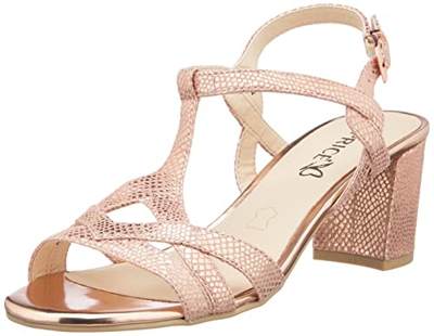 CAPRICE 9-9-28303-26, Sandalia con talón Mujer, Oldrose Reptil, 38 EU