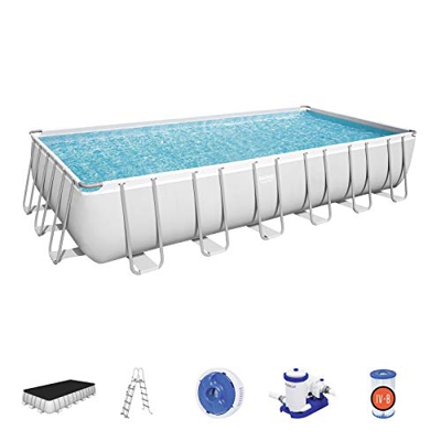 Bestway Piscina Fuori Terra Power Steel 56474, Color Blanco