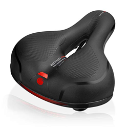 Sillín de Bicicleta, Asiento de Bicicleta Impermeable y Transpirable, Hueco y Ergonómico Sillín de Ciclismo con Cinta Reflectante, Cojín para Biciclet en oferta