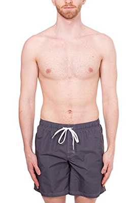 SUNDEK - Bañador medio con cintura elástica., gris, L