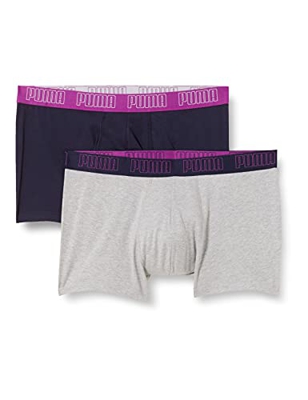 PUMA Basic Pack de 2 Calzoncillos, Multicolor (Purple Combo), L Hombre