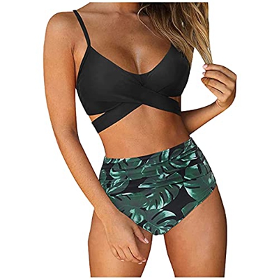 Mujer Bikini 2021 Nuevo Trajes de Baño Mujer Dos Piezas Moda Ropa de Playa Conjunto de Bikinis impresión Verano Sexy Push up Bikini Tankinis Cómodo Có