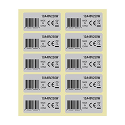 Etiqueta engomada del motor de la impulsión media 10A 48V 250W del motor etiqueta engomada impermeable 4.2x2.1cm motor CE etiquetas compatibles con BA características