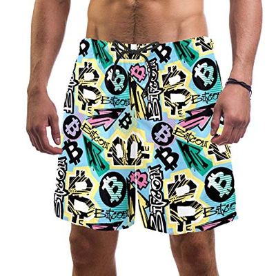 Bitcoin Doodle Style - Bañador corto para hombre Multi1 L