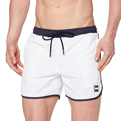 Urban Classics Retro Swimshorts Bañadores Ajustados para Hombre, White/Navy, S precio