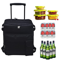 Bolsa nevera grande de 43 litros, plegable, para el almuerzo, bolsa térmica con barras de acoplamiento y ruedas, para camping, picnic, al aire libre,  características