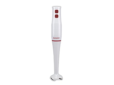 BEPER P102FRU003 Batidora de inmersión, Hand blender, ABS,400W, Cuchillas de acero inoxidable, Función Turbo, Batidos, Sopas, Yogurt, Salsas, Alimento
