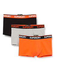 Superdry Trunks Bóxers, Grey Marl/Black/Havana Orange, S (Pack de 3) para Hombre precio