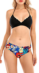 UMIPUBO Conjunto de Bikini Mujer Traje de Baño de Dos Piezas Borde Ondulado Dividido con Cuello Halter Ropa de Playa Ropa de Baño Tops y Braguitas (Ne precio