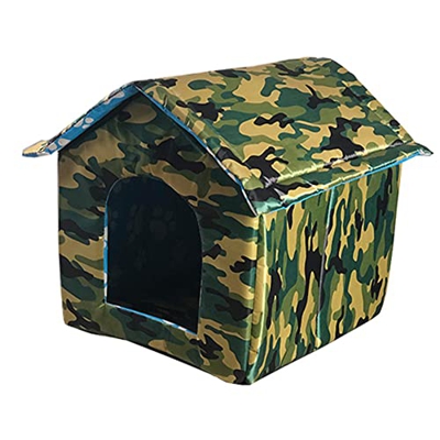 ODOORACT Caseta para gatos para exteriores, resistente al agua y al viento, para exteriores, con alfombrilla extraíble, para perros pequeños, gatos y 
