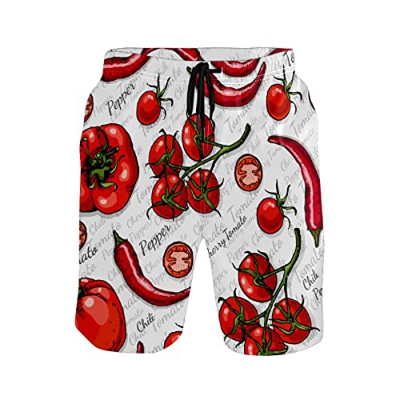 Mielpdaz Bañador para hombre Tomates Chili Pepper Beach Board Shorts, 1 color, XL