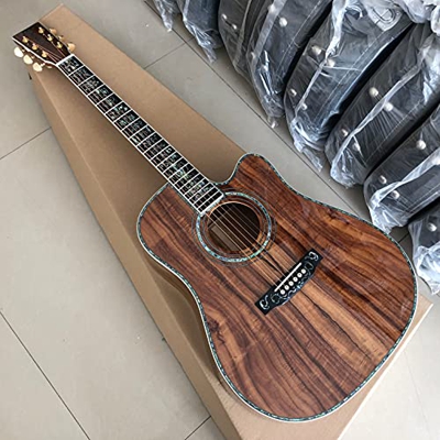 WANANNIGHT Guitarra electrica Ebony Fingerboard de 41 Pulgadas Corte de Madera Completo Corner D-Type Acoustic GuitarFolk Pop Guitarmusic Instruments 