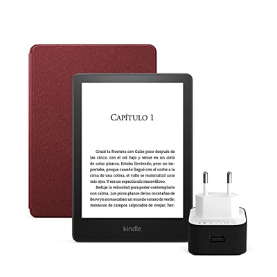 Kindle Paperwhite Essentials Bundle con Kindle Paperwhite (8 GB, con publicidad), Funda de Piel de Amazon y Cargador Amazon PowerFast (9 W)