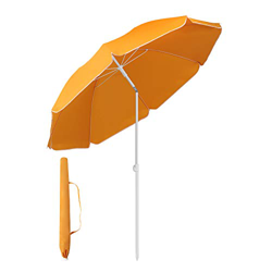Sekey® Sombrilla Ø 160 cm Parasol para terraza jardín Playa balcón Piscina pati, Protector Solar UV20+ (Naranja) precio