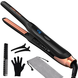 Lápiz de hierro plano Dshow Pequeño Planco Plancha Mini plancha de pelo para cabello corto 3/10 pulgadas Nano Turmalina Cerámica Cerámica Plancha Temp precio