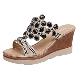 DZQQ Zapatos de cuña para Mujer, Zapatos de Playa Transpirables con Punta Abierta, Sandalias Sexis de Verano, Zapatos de cuña para Mujer con Diamantes en oferta