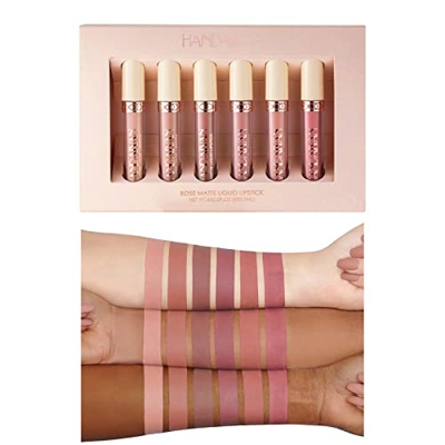 Pintalabios, 6 Piezas Líquido Pintalabios Traje, Pintalabios Mate Liquido Lápiz Labial Pintalabios Impermeable Kit, Labiales Mate Larga Duracion, Rega