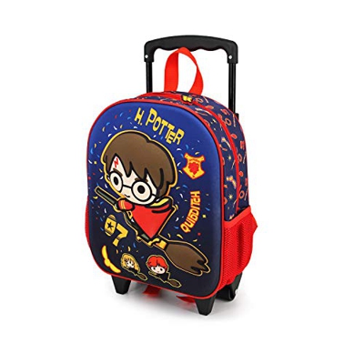 Karactermania Harry Potter Quidditch - Mochila 3D con Ruedas Pequeña, Multicolor