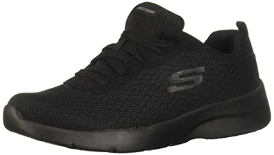 Skechers Dynamight 2.0 To Eye, Zapatillas Deportivas Mujer, Negro (BBK Black Mesh/Durabuck/Trim), 38.5 EU