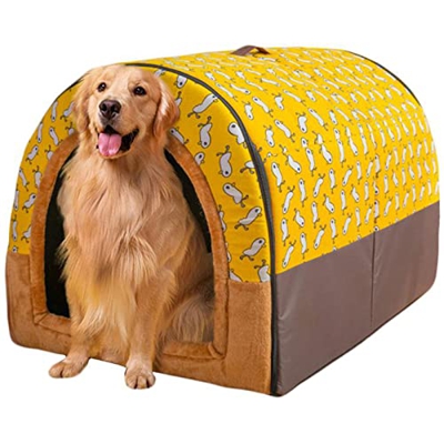 Tienda para Mascotas Nido para Grandes Perro Cueva Cama Casa Interior Perrera para Perros Deluxe Camas para Perro Plegable Casetas Lavable,D,XXXL105x8