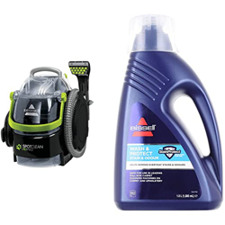 Bissell 15585 SpotClean Pet Pro Portable, 750 W, 84 Decibelios, Negro/Verde + BSSEL-827980 Limpieza para Alfombra, 1.5 litros, Combinaison características