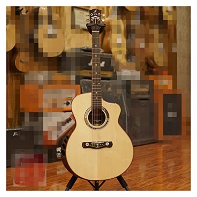 WANANNIGHT Guitarra electrica Guitarra acústica, Tapa de Spruce sólido, Lado de Caoba sólido y Espalda, Guitarra (Size : 41 Inches)