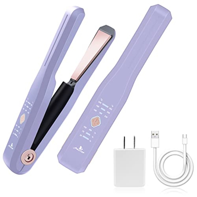 Plancha de Pelo Inalámbrico,Plancha para Alisar y Rizar 2 en 1,Hair Straightener Profesional con Tecnología de Iones Negativos,Ajuste de Temperatura d