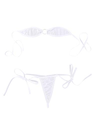dPois Micro Bikini Sexy Bandeau Mujer Push Up Braga Alta Trajes de Baño Bikinis Brasileños Bañador Ropa de Baño de 2 Piezas Mini Tangas Erótico Tirant