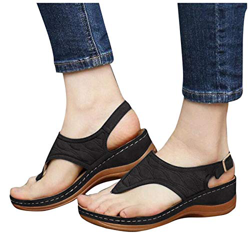 Sandalias mujer plataforma cuña Sandalias mujer plataforma verano 2021 playa de Roma Casual Cómodo con hebilla de Punta Descubierta de cruzar,Zapatos  en oferta