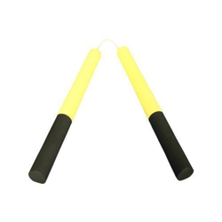 Playwell 12" Largo Denso Espuma Redondo Entrenamiento Nunchakus - Amarillo/Negro precio