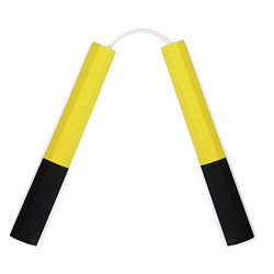 Playwell Deluxe Calidad 10" Largo Denso Espuma Octagonal Entrenamiento Nunchakus - Amarillo / Negro precio