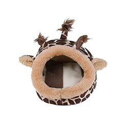 Sraeriot Pet Fleece Cama con Coloridas Patrones de Jirafa Guinea Pig Plus Cama de Jaula Lindo Antideslizante Tibio Lavable Mascota Cama para pequeños  características