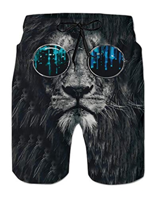 AIDEAONE Shorts Informales Estampados para Hombre de Secado Rápido, Adecuados para la Playa, la Natación y Las Vacaciones de Surf (L)