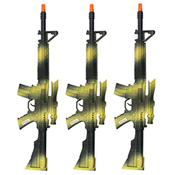 Pack de 3 metralletas con Sonido y luz en Verde Bicolor 58 x 15 X 5 cm características