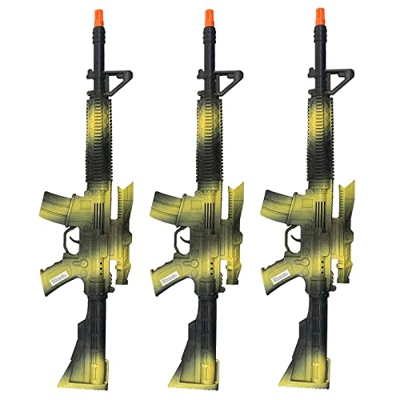 Pack de 3 metralletas con Sonido y luz en Verde Bicolor 58 x 15 X 5 cm