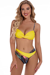 heekpek Bikinis Mujer Push Up Conjunto Bikini Mujer Estampado Triangulo Bikini Brasileño con Aros Sexy Bañador Mujer precio