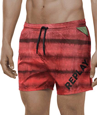 REPLAY LM1067.000.72080 Baador para Hombre, Rojo (Red/Black 010), S