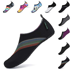 SAGUARO Unisex Zapatos de Agua de Verano Zapatos Descalzos de Natación para Hombres Mujers Calcetines de Aqua de Secado Rápido Yoga Negro de Colores 3 características