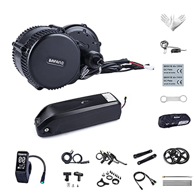 Bafang BBS01B 36V 250W Mediados de Motor Juego de conversión de Bicicletas Bicicleta eléctrica, Opcional 7,8/10/15,6/19,2/21/22,5Ah, Batería Trasera d