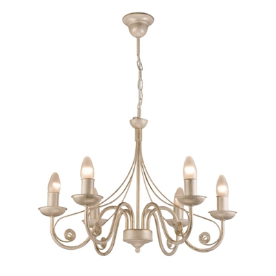 Lámpara de araña Ayleen, 6 luces, 1 nivel, blanco