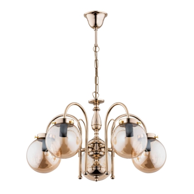 Lámpara de araña Hector, oro, 5 luces