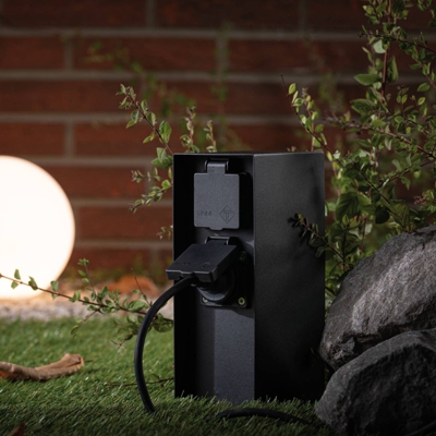 Paulmann Rio columna de enchufes doble antracita