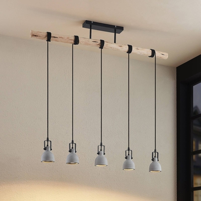Lindby Amilia colgante, pantallas hormigón 5 luces