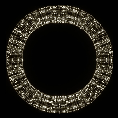 Corona de Navidad LED, negro, 2.000 LEDs, Ø 75cm