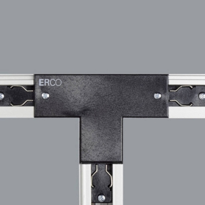 ERCO conector trifásico en T izquierda negro