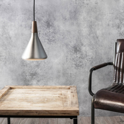 Lámpara colgante Nori de metal color acero Ø 18 cm precio