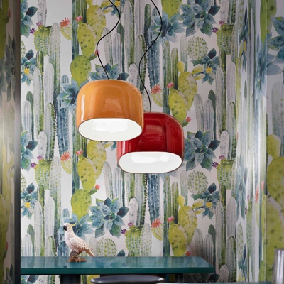 Lámpara colgante Ayrton, cerámica, 29 cm, rojo