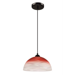 Lámpara colgante Fibi de vidrio, ondas, rojo en oferta